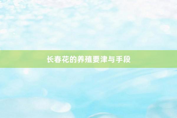 长春花的养殖要津与手段